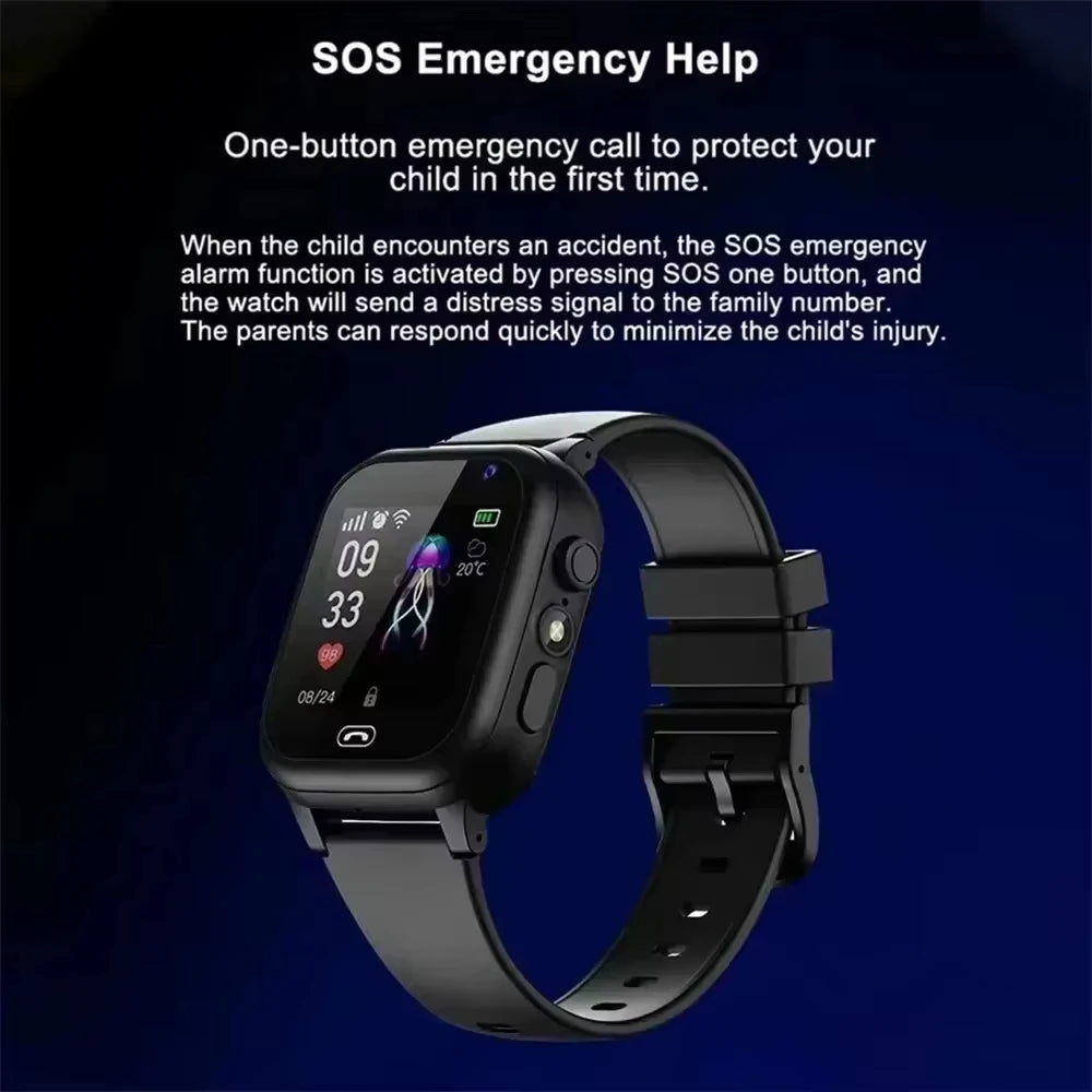 2026 Lenovo Kids Smart Watch SOS GPS Location Tracke Sim Card Call Child SmartWatch Camera Waterproof Watch Gift For Ios Android