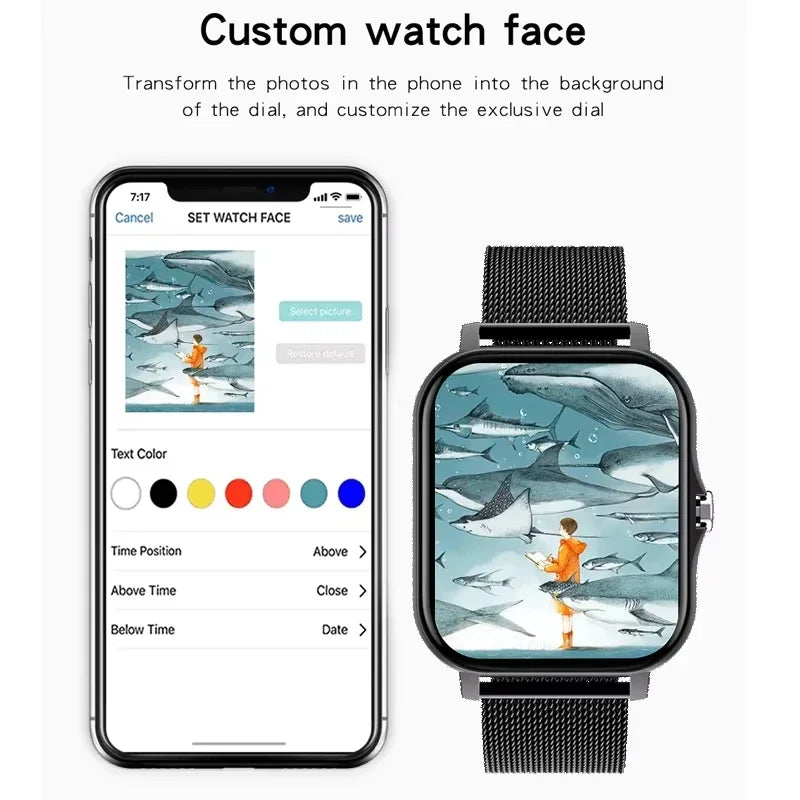 2025 New Smart Watch Men Women Bluetooth Answer Call Full Touch Screen Smartwatch Fitness Blood Oxygen Watches For Android