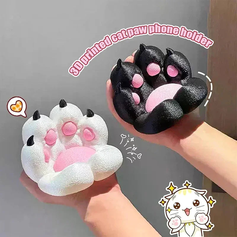 1PC 3D Printed Cute Cartoon Cat Claw Mobile Phone Holder Desktop Small Ornaments Creative Home Decor