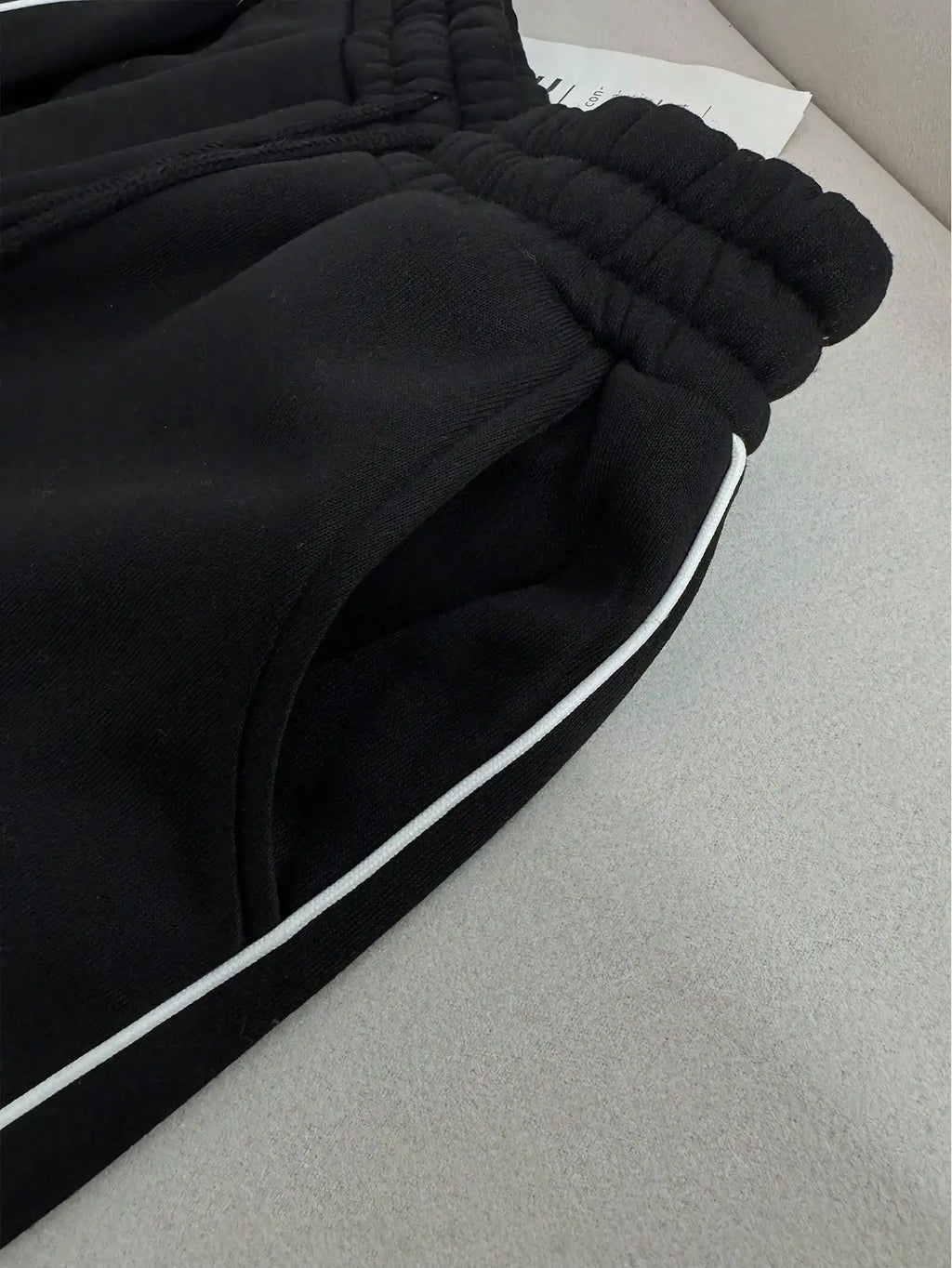 Women's Black White Stripe Zip-Up Sweat Suit Set Casual Lounge Wear