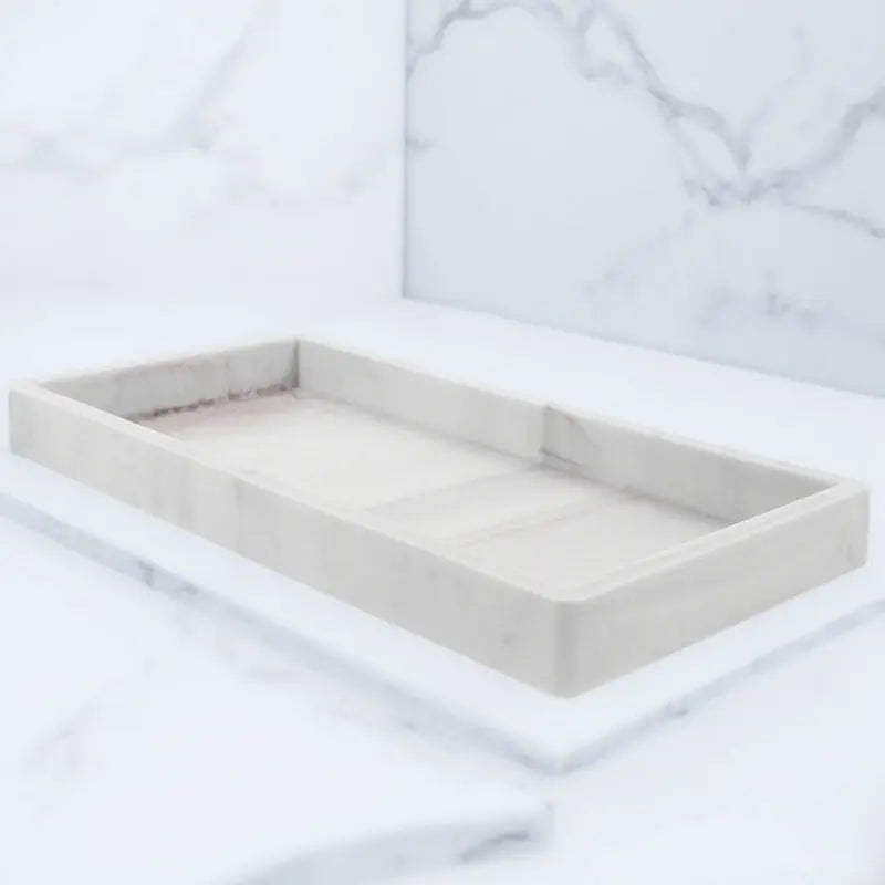 Vanity Tray Silicone Bathroom Counter Organizer for Toiletries Cosmetics Jewelry Rings Keys Shampoo Lotion Bottles Decorative