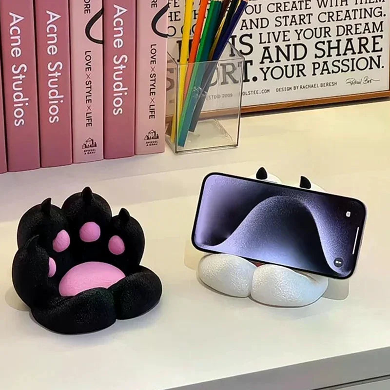 1PC 3D Printed Cute Cartoon Cat Claw Mobile Phone Holder Desktop Small Ornaments Creative Home Decor